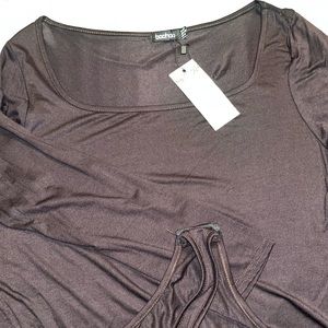 NWT BooHoo Brown bodysuit